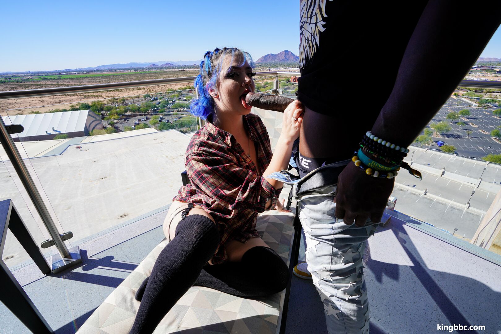Blue haired xoe grim takes kingbbc