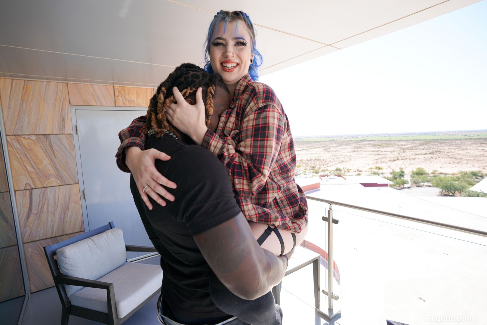 Blue haired xoe grim takes kingbbc