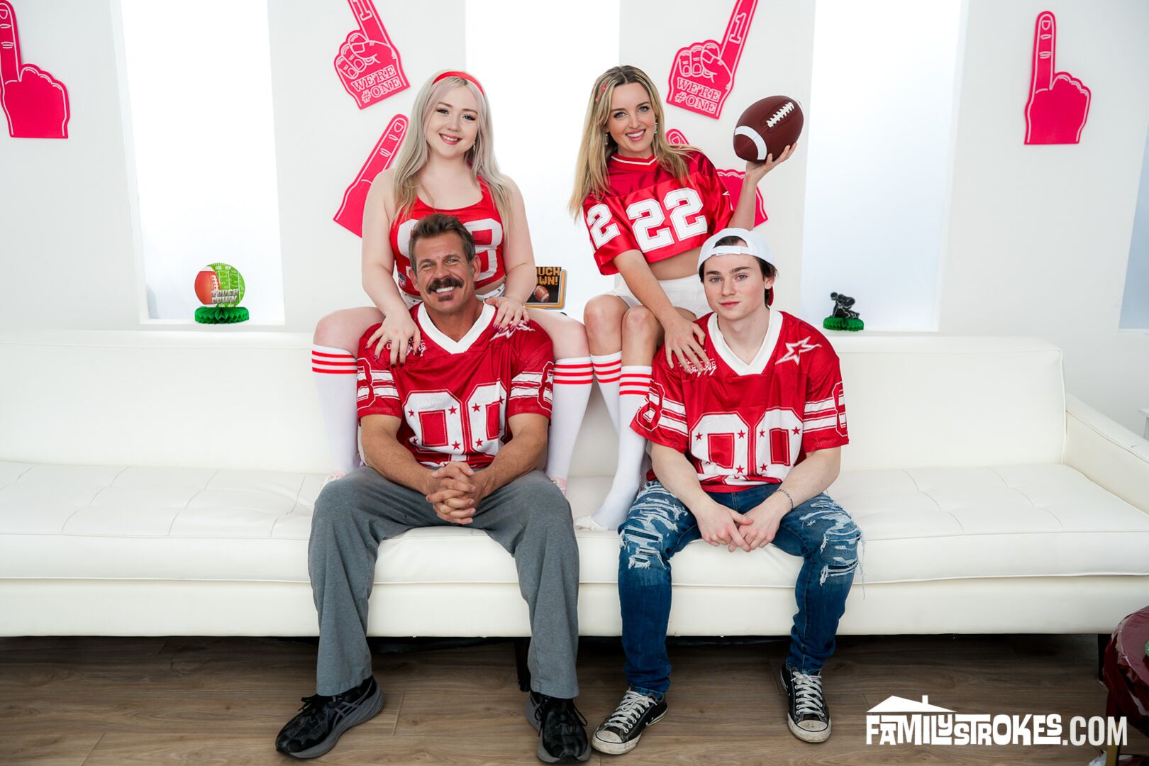 Family Football Sunday Ritual: A Foursome for the Big Game!