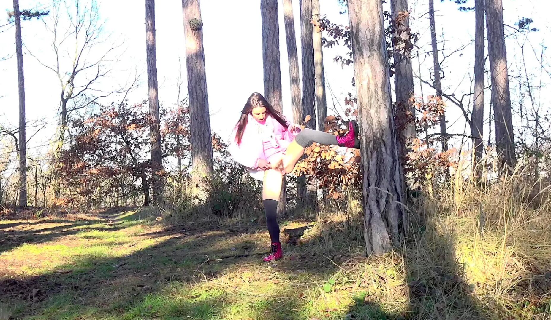 Hot brunette has a big need