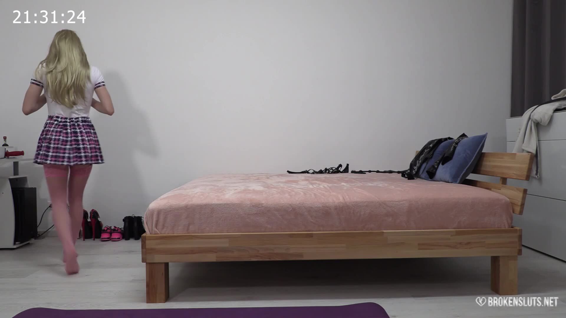 Needy Sports Student Pays Rent With Her Pussy, Strangers Can Enter Her Room At ANY TIME And Fuck Her