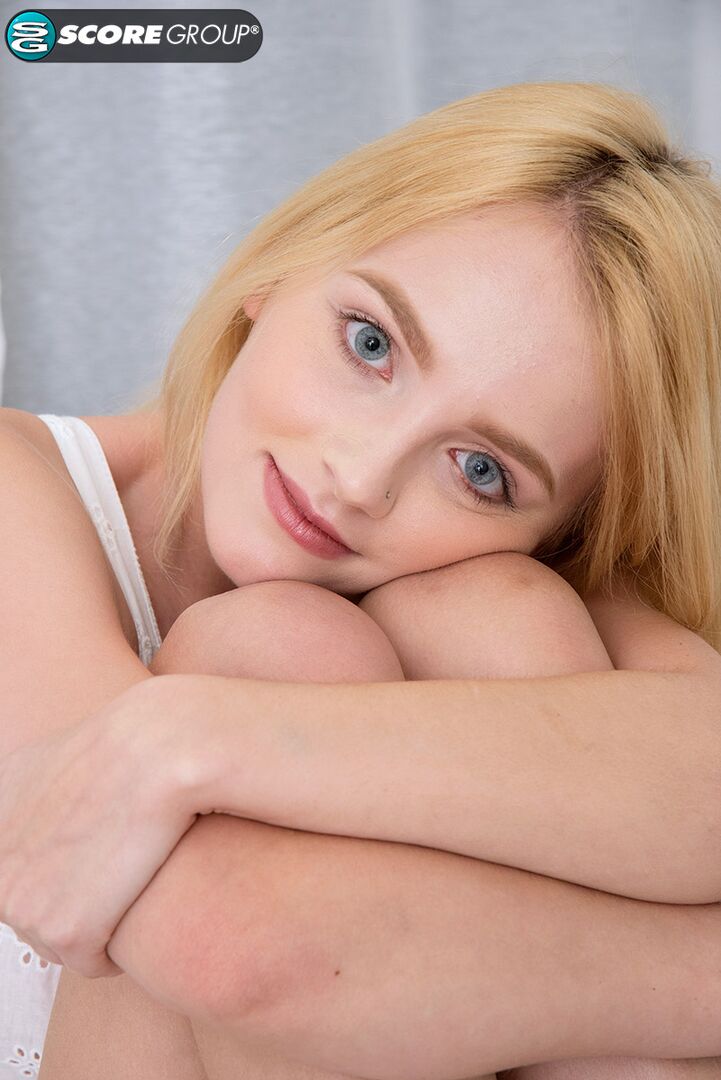 Blonde Kate Bloom has piercing blue eyes, little titties and a snug, yummy pussy.