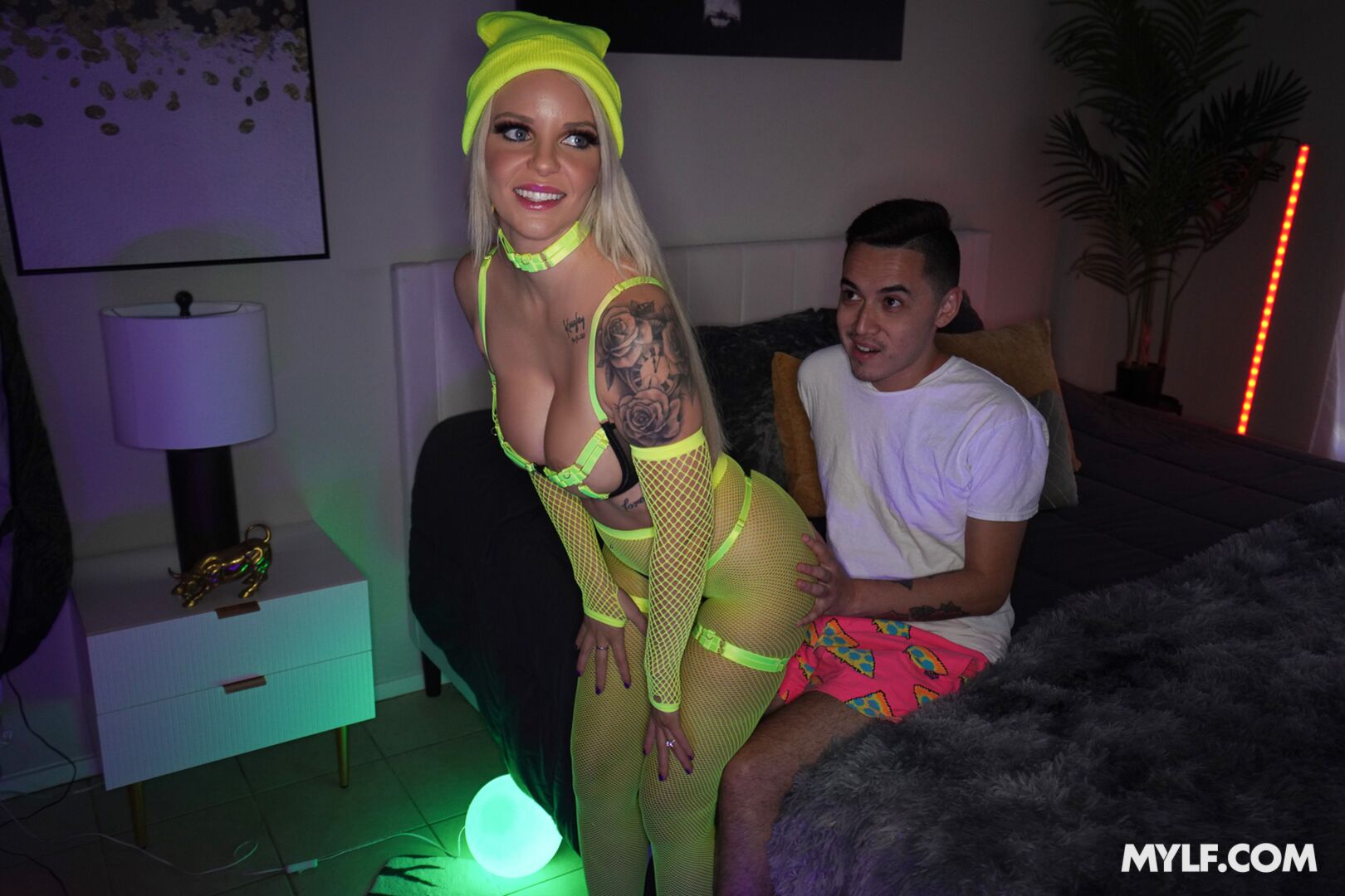 Carina’s Neon Fishnets: Conservative Mylf Relives Her Party Days