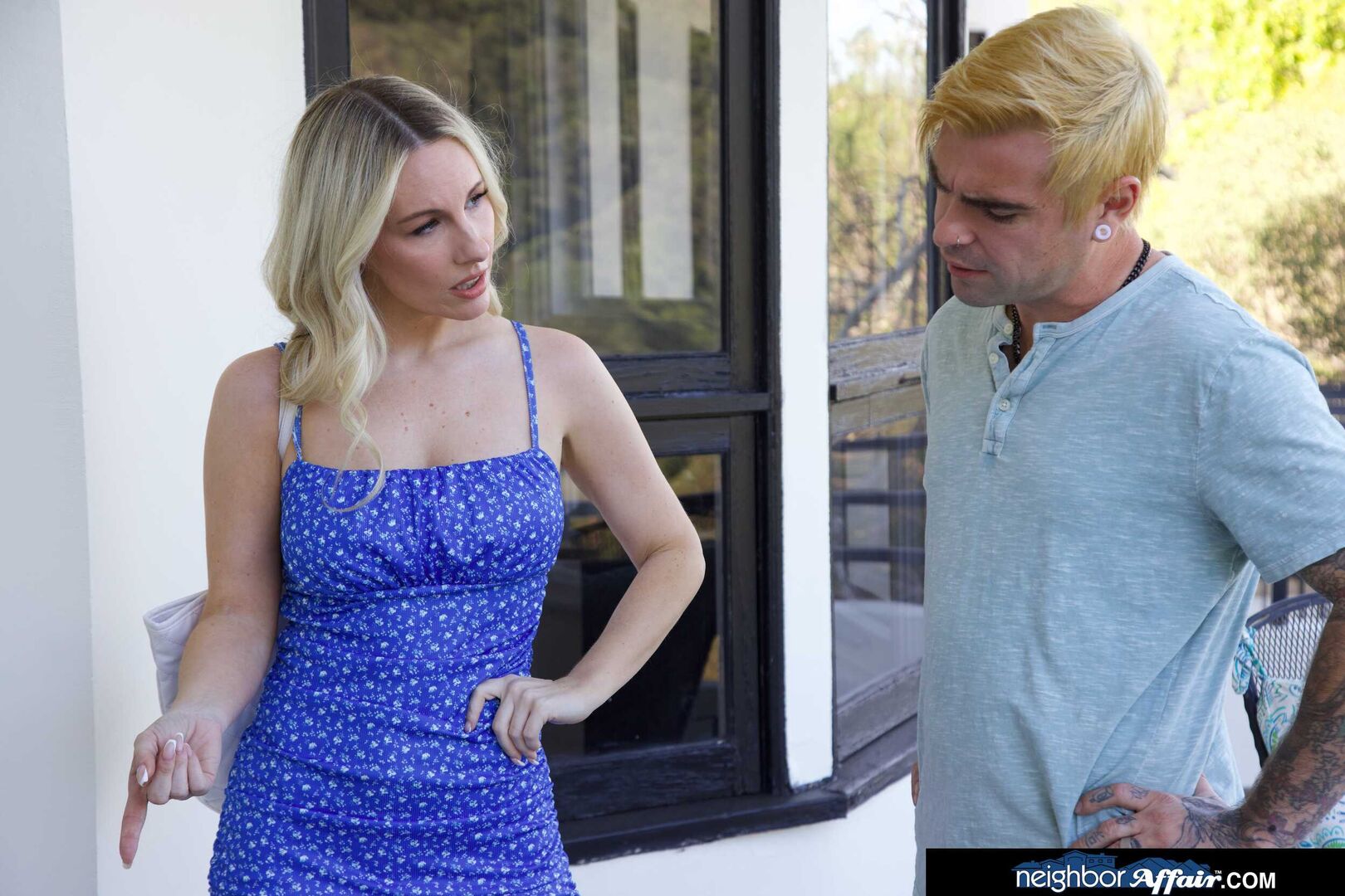 Hot Neighbor Bunny Madison finally gets her neighbor's stiff cock deep inside her dripping wet pussy