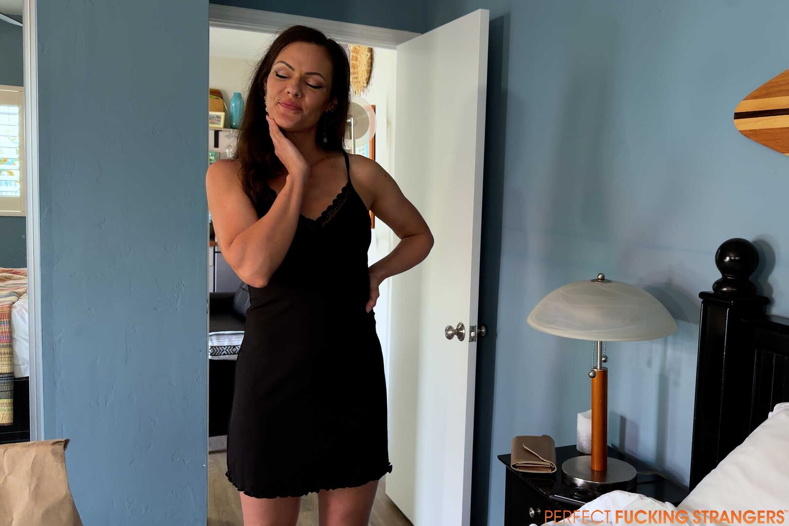 Aila Donovan finds a much better way to unwind by inviting the delivery man between her legs for his tip