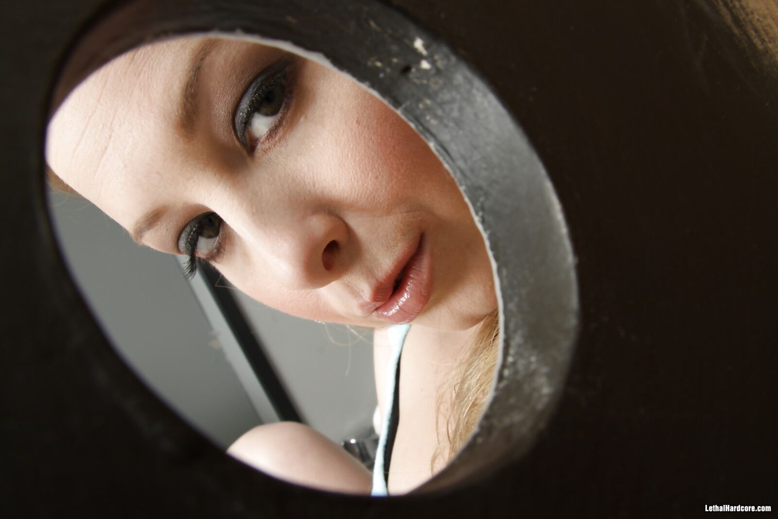 Sunny Lane Sucking Cock From The Bathroom Glory Hole