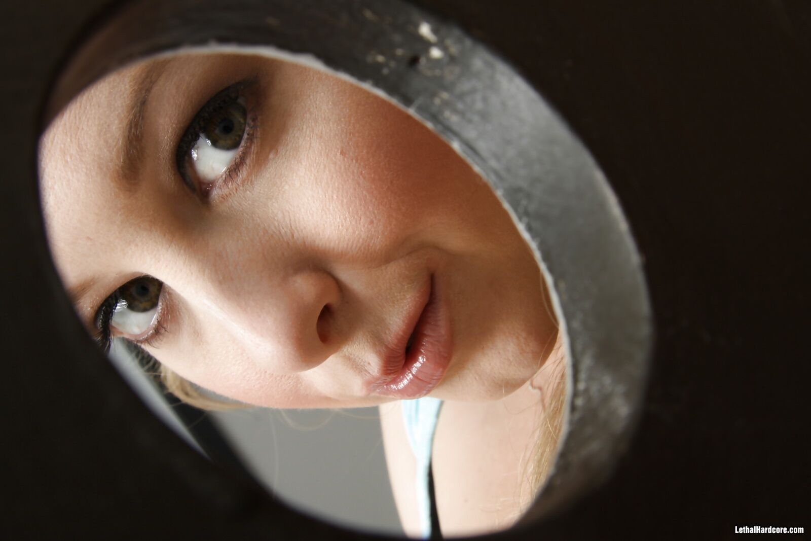 Sunny Lane Sucking Cock From The Bathroom Glory Hole