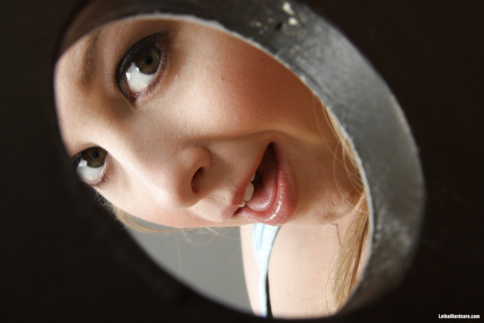 Sunny Lane Sucking Cock From The Bathroom Glory Hole