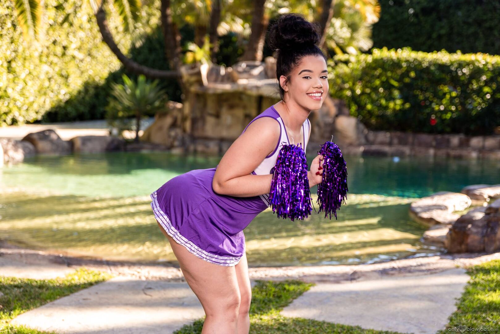 Cheerleader's Backyard Tease