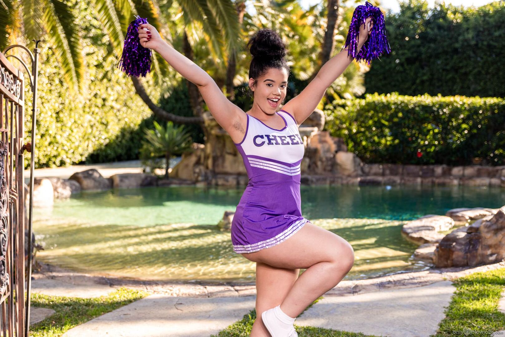 Cheerleader's Backyard Tease