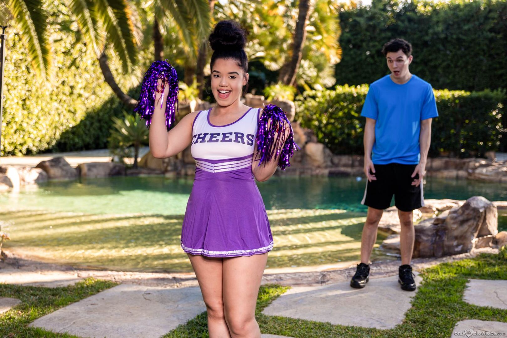 Cheerleader's Backyard Tease