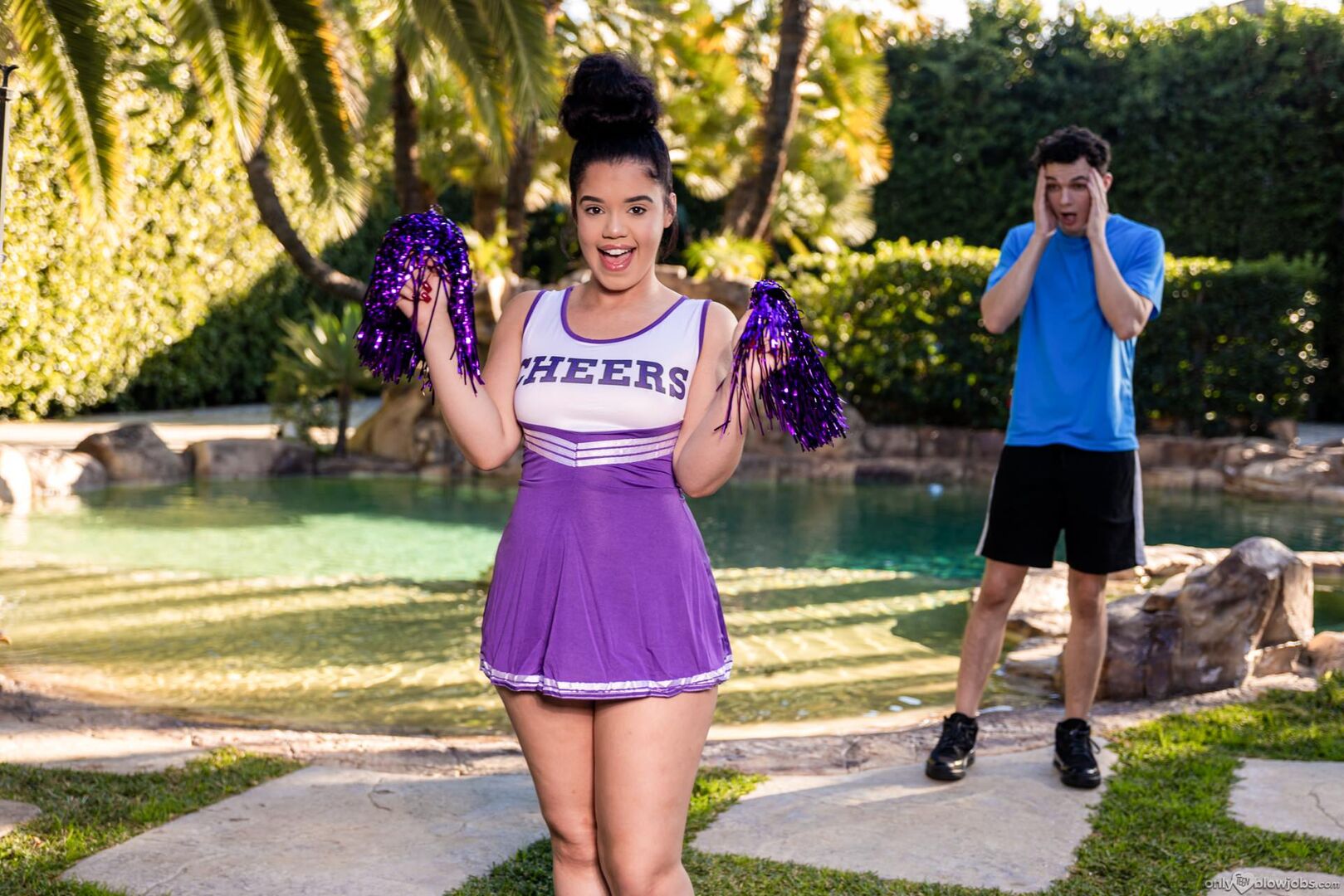 Cheerleader's Backyard Tease