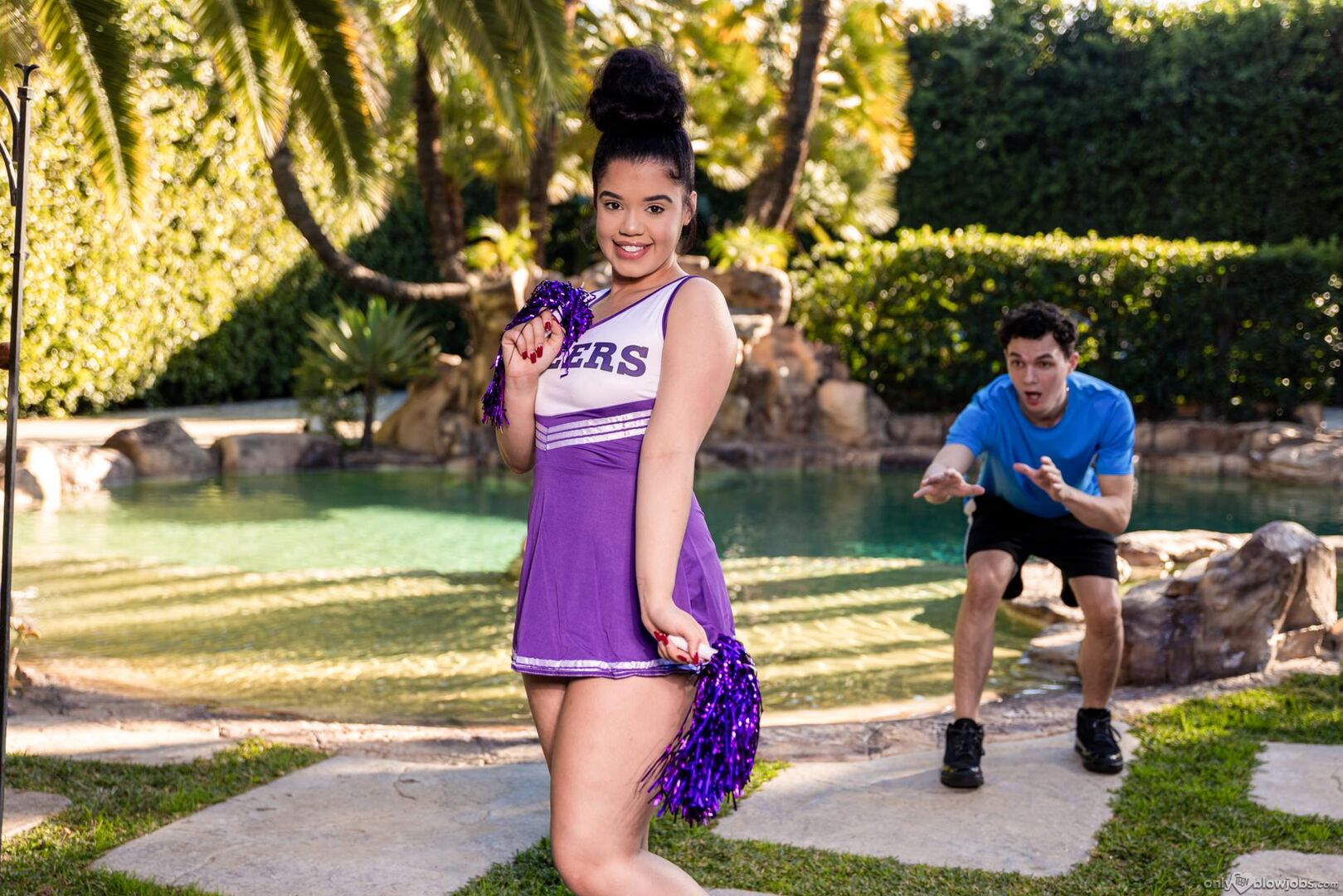 Cheerleader's Backyard Tease