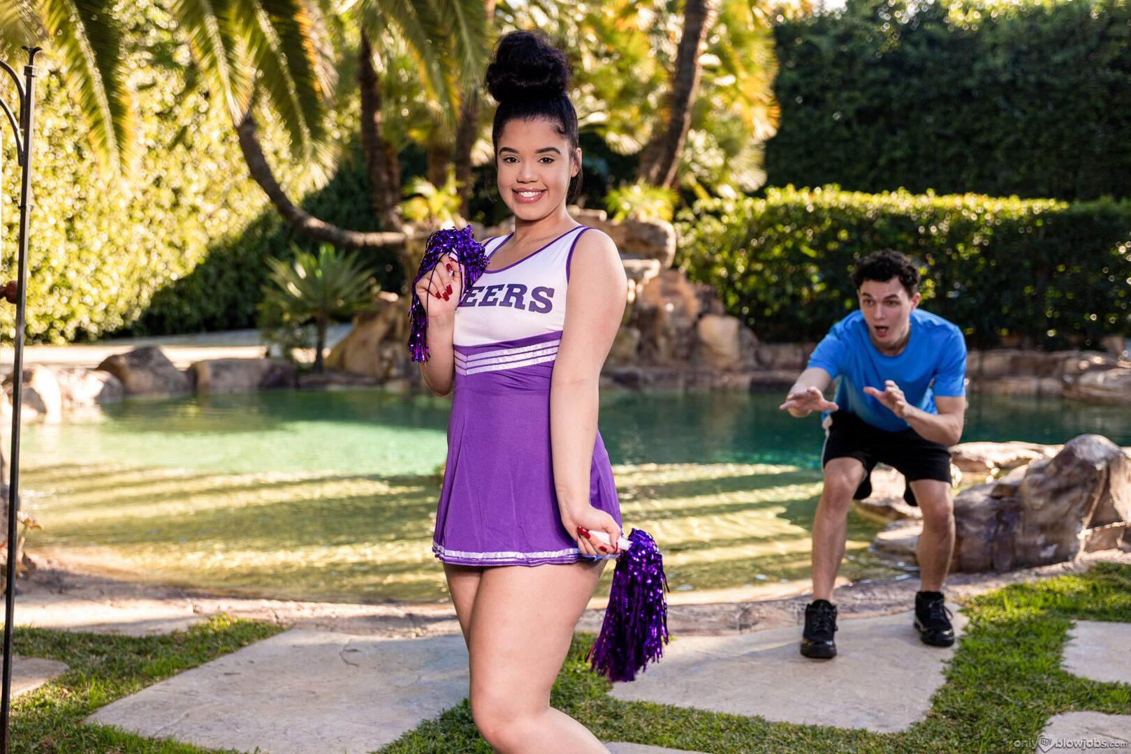 Cheerleader's Backyard Tease