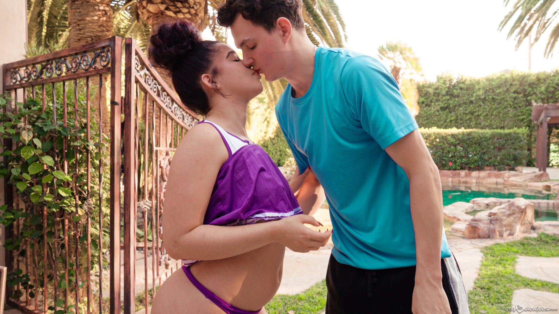 Cheerleader's Backyard Tease