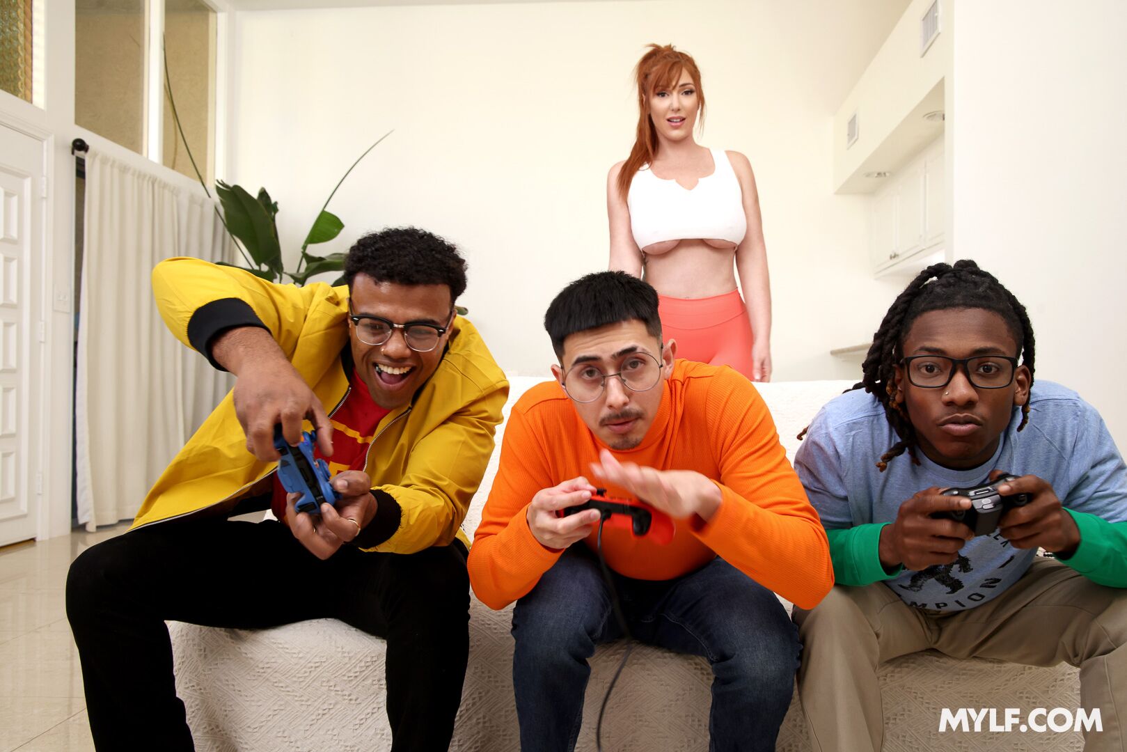 Taking Two Big Black Cocks While My Nerdy Son Isn’t Watching…