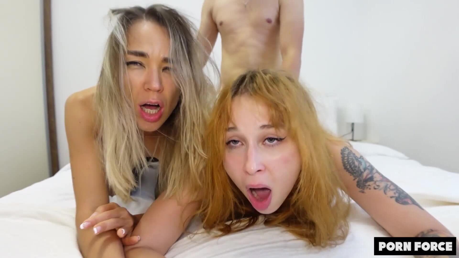 ROUGH THREESOME WITH PETITE RUSSIAN TEENS