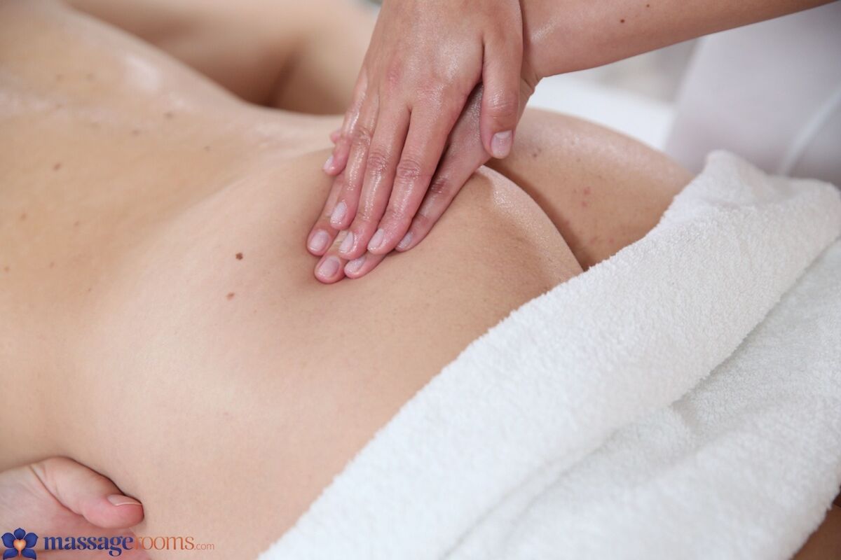 Gently Massaging the Tip of His Dick With Her Tits
