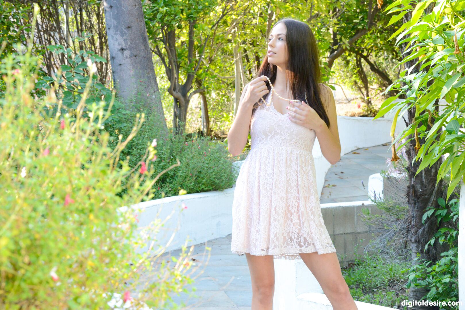 Lace dress tease with madi meadows