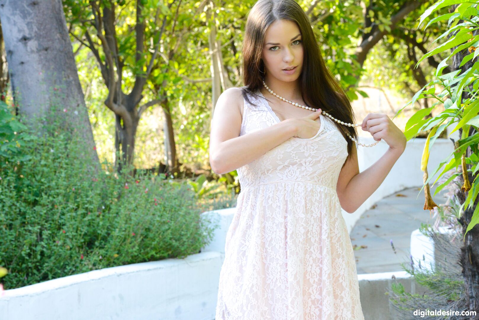 Lace dress tease with madi meadows