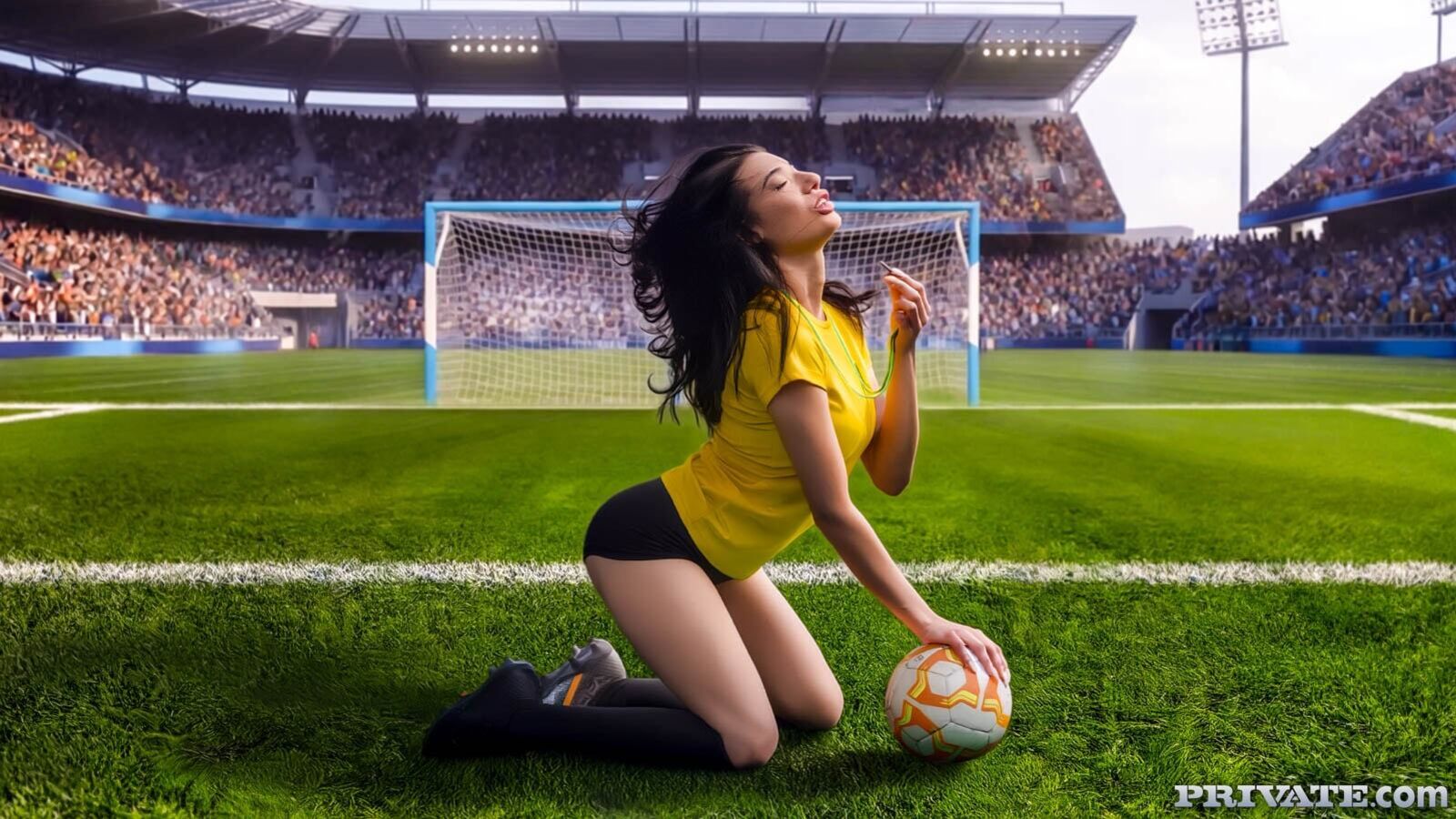 Emily Pink inaugurates the World Cup with a gangang