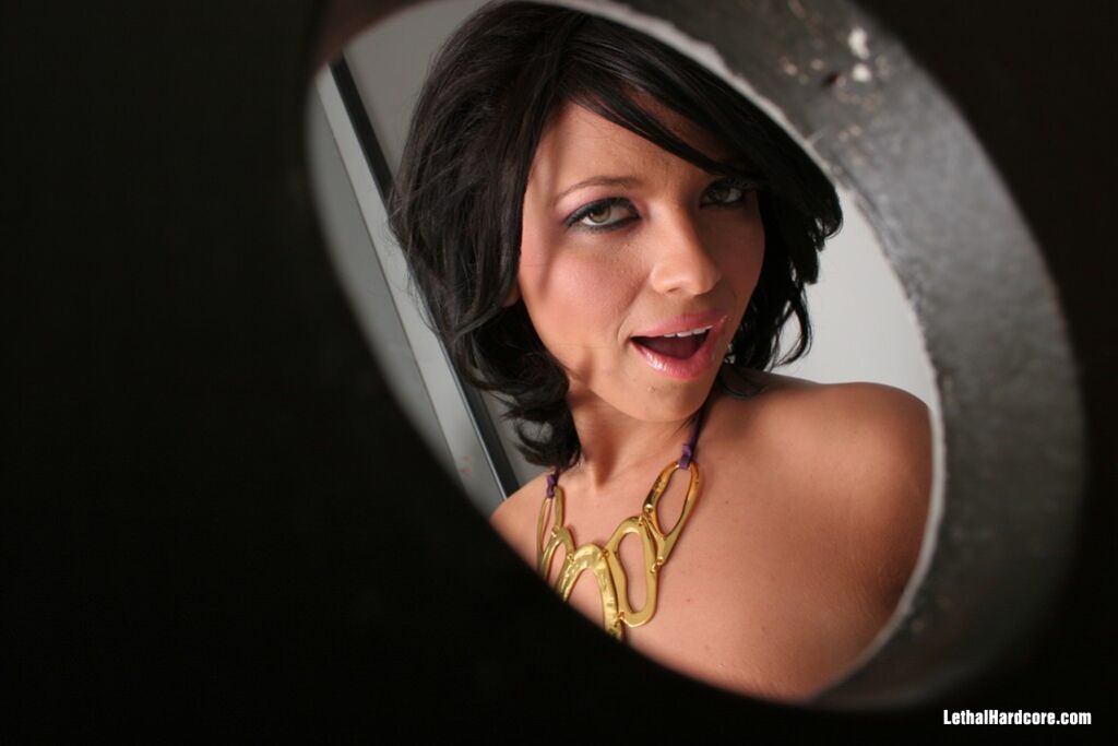 Brunette Gets Public Bathroom Sexual Suprise
