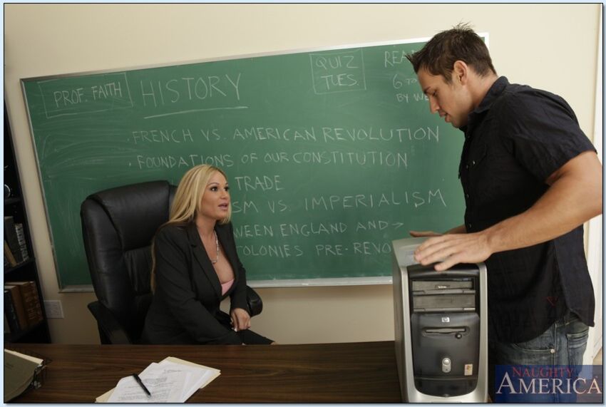 Tyler Faith fucking in the desk with her big tits