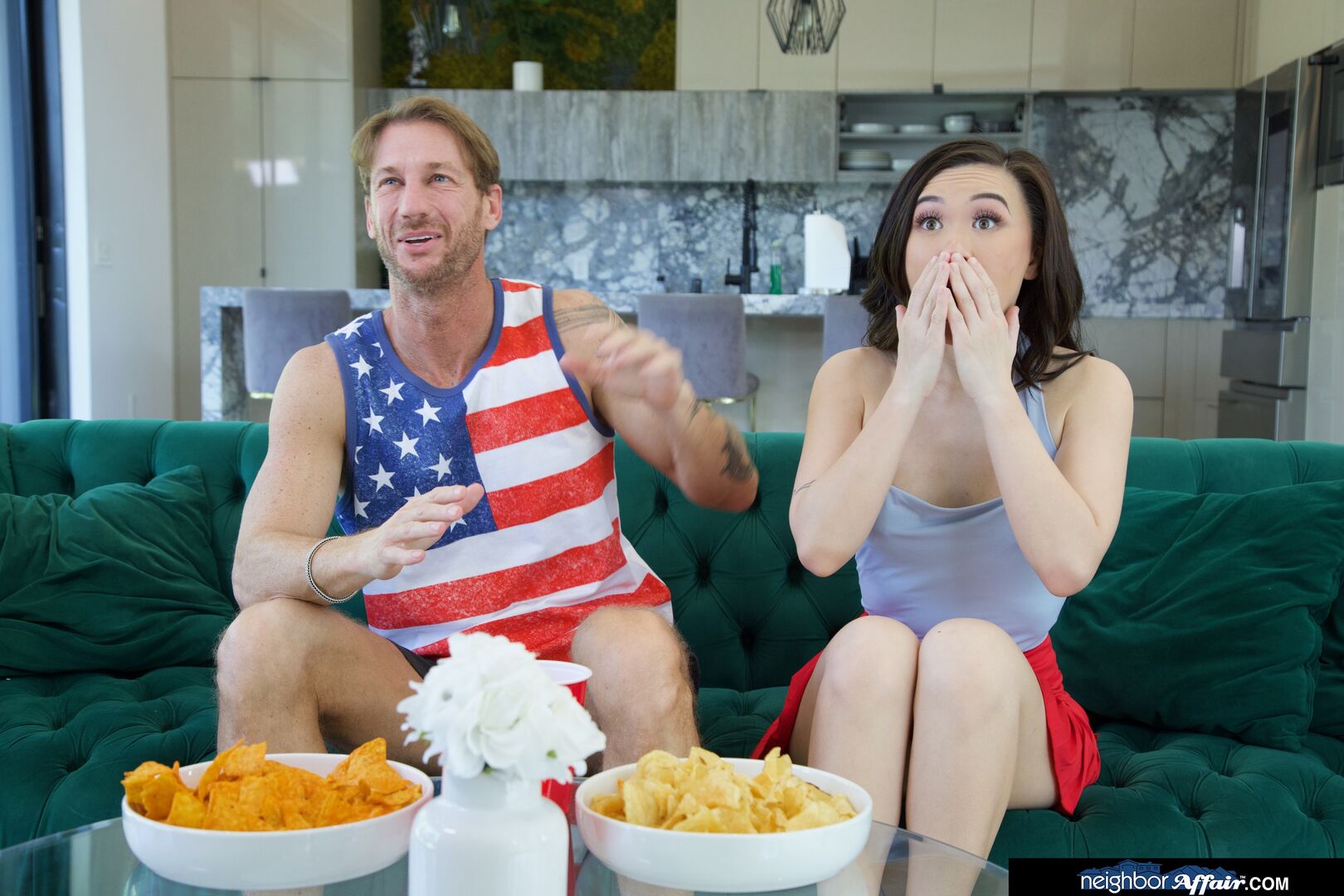 Kimmy Kimm takes full advantage of soccer's halftime to get naughty with her neighbor