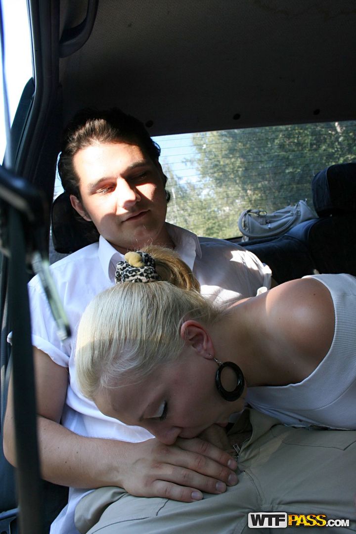 Double facial for teen blonde hottie