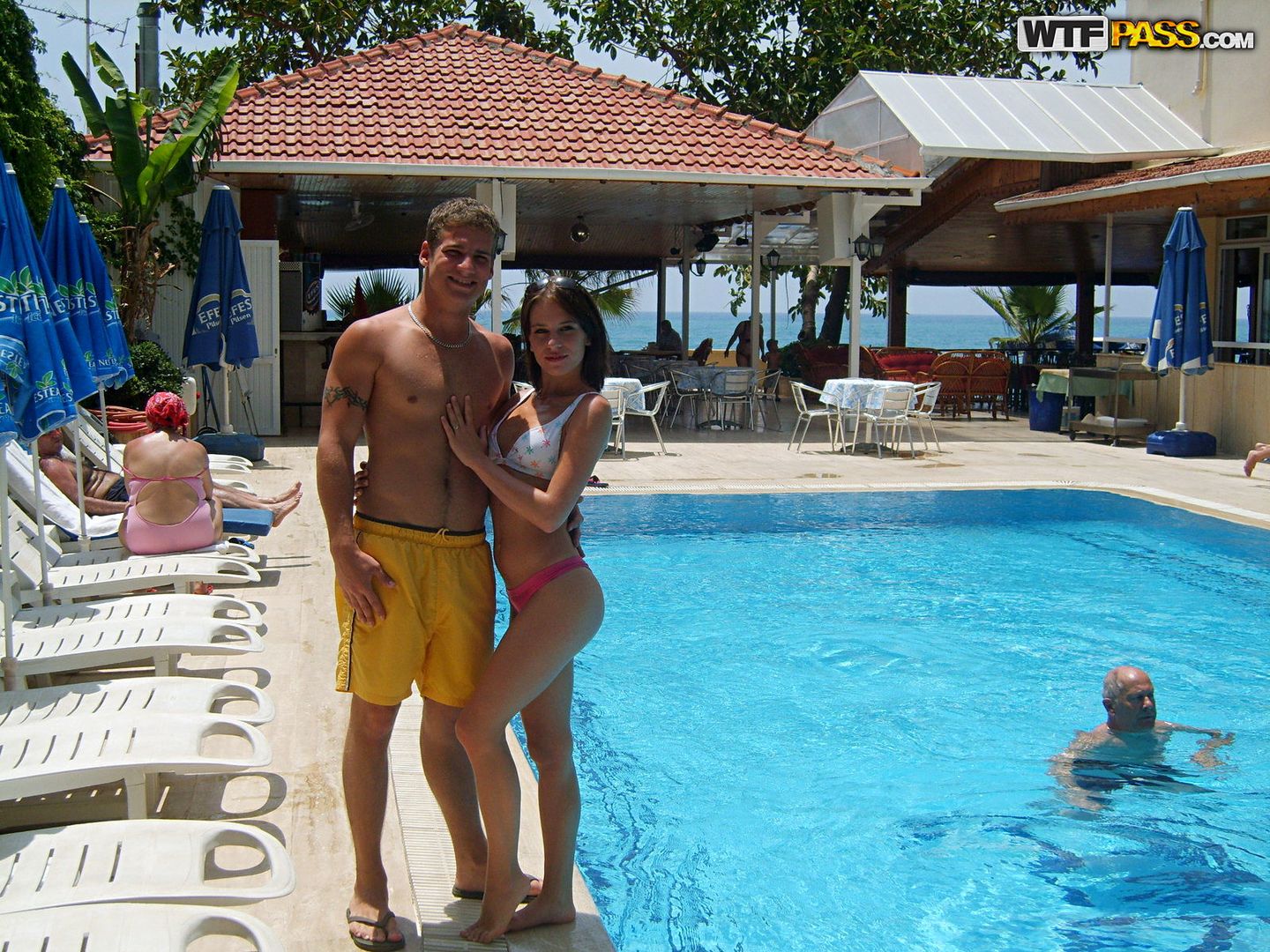Nice amateur couple beach fun