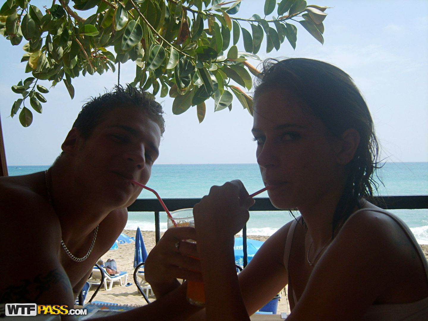 Nice amateur couple beach fun
