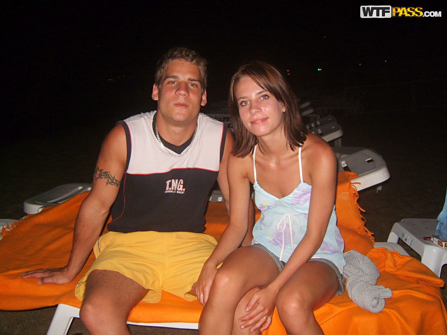 Nice amateur couple beach fun