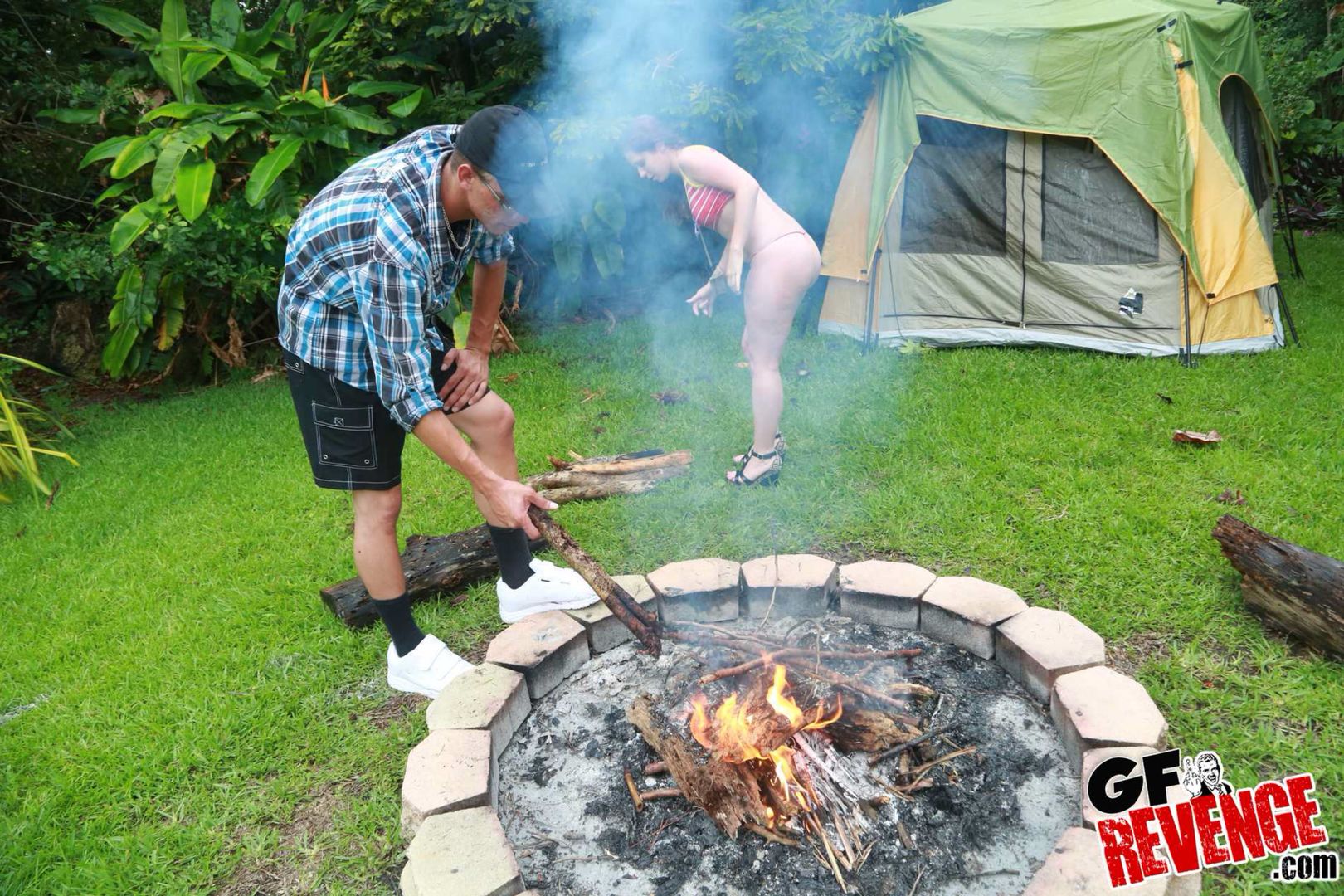 Two Sluts Pitch A Tent
