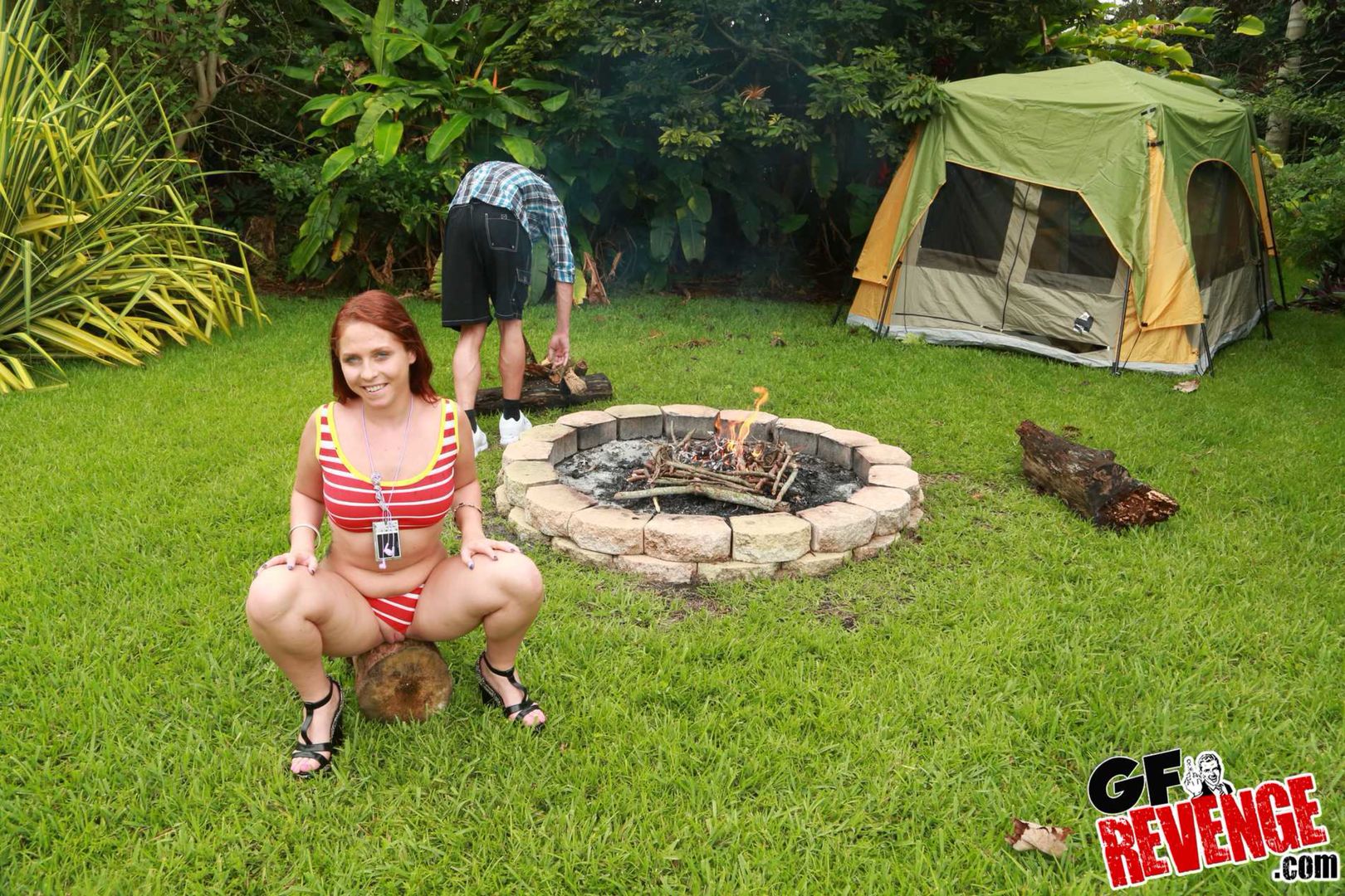 Two Sluts Pitch A Tent