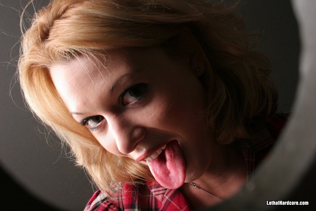 Busty Blonde Milf Ashley Sweet Blows A Guy At A Glory Hole
