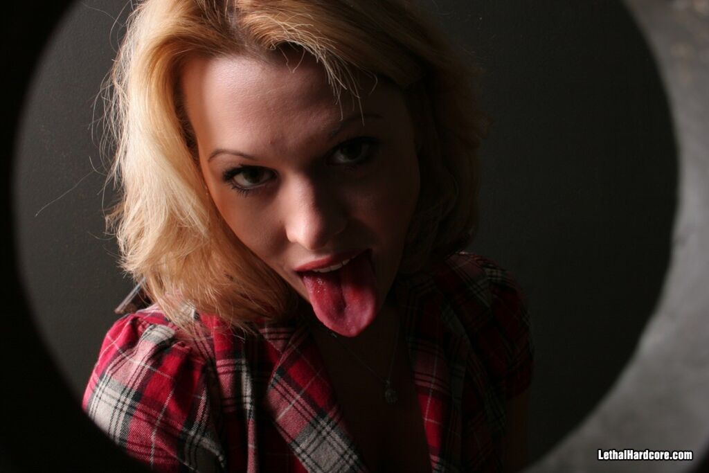 Busty Blonde Milf Ashley Sweet Blows A Guy At A Glory Hole