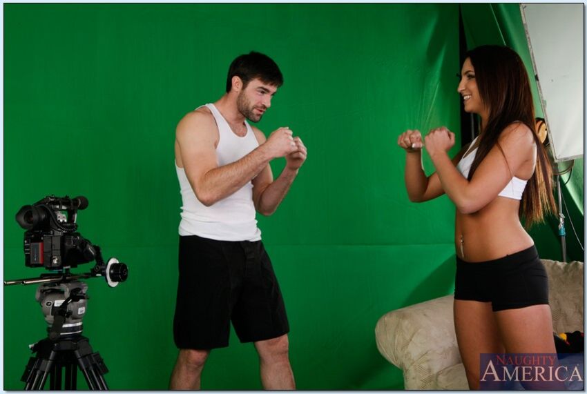 Giselle Leon fucking in the warehouse with her small tits