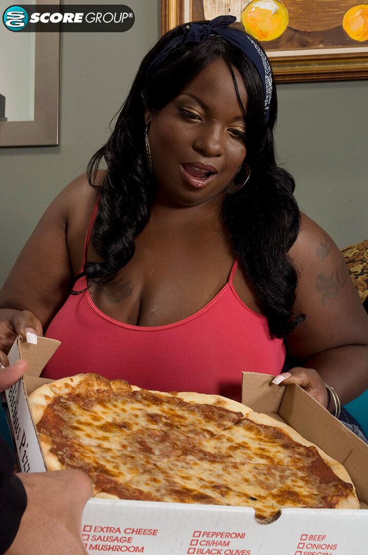 Busty Diamond Knights gets a big sausage pizza