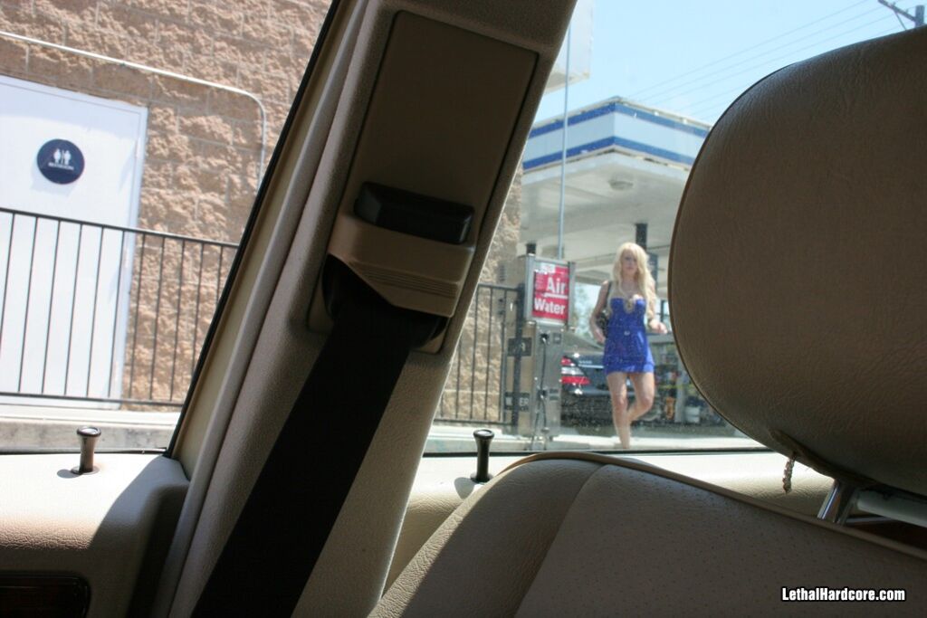 Blonde Is Shocked To See Public Restroom Glory Hole