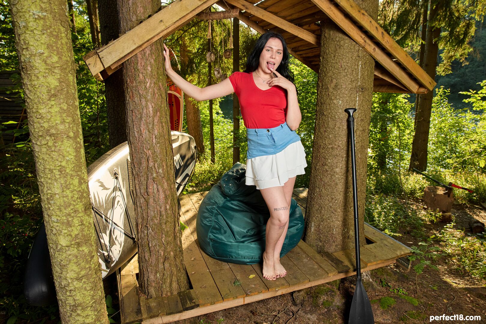 Katy zachry plays with herself outdoors