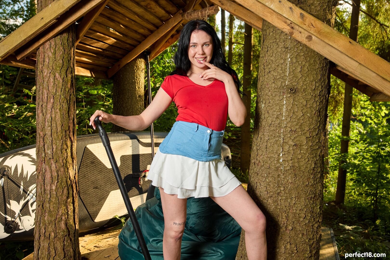 Katy zachry plays with herself outdoors