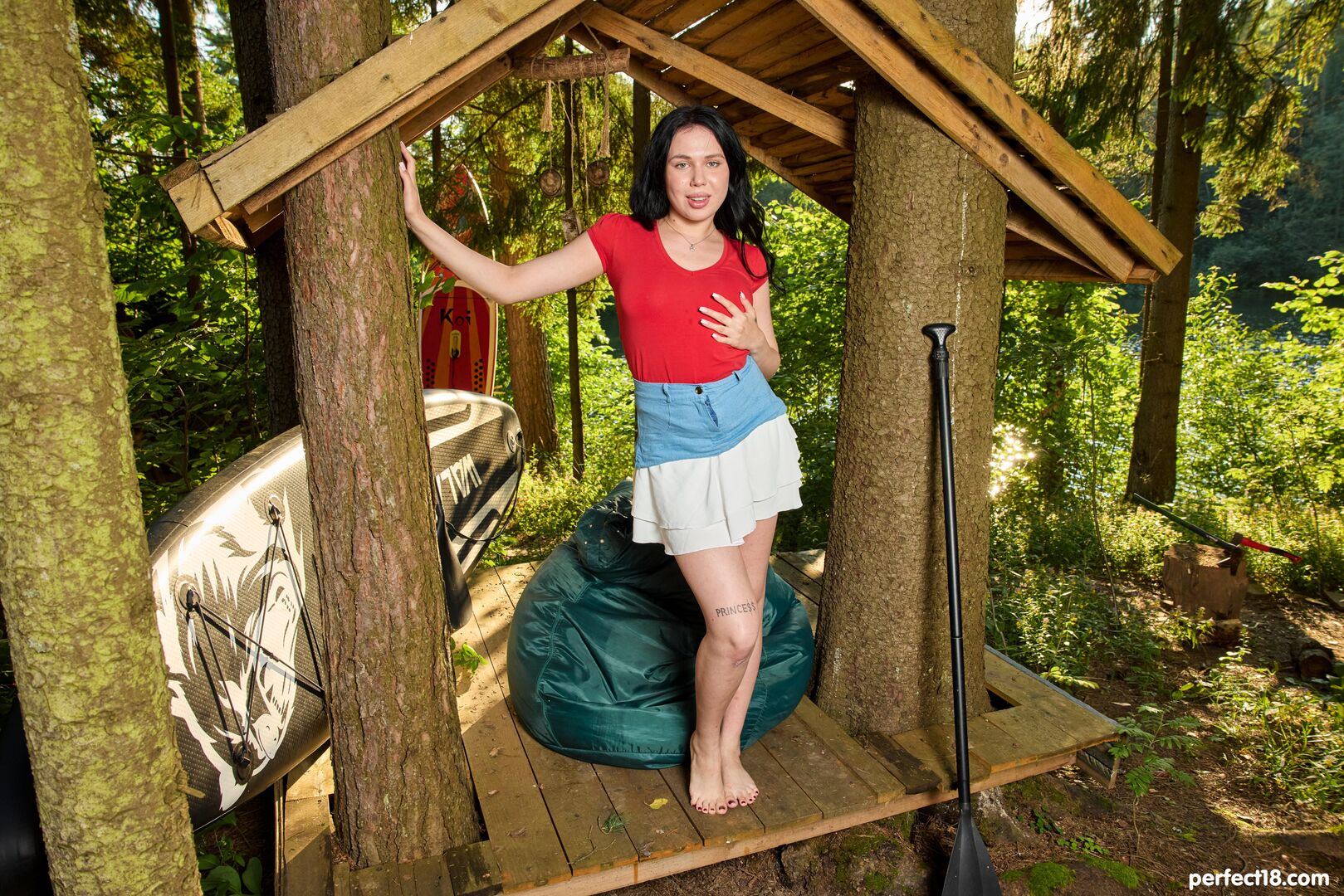 Katy zachry plays with herself outdoors