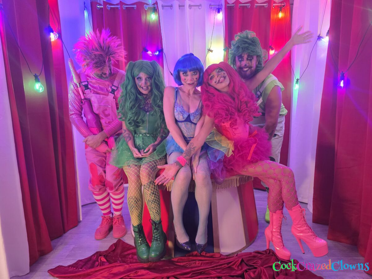 Lily Kink Meets the Pink and Green Cock Crazed Clowns for an Orgy