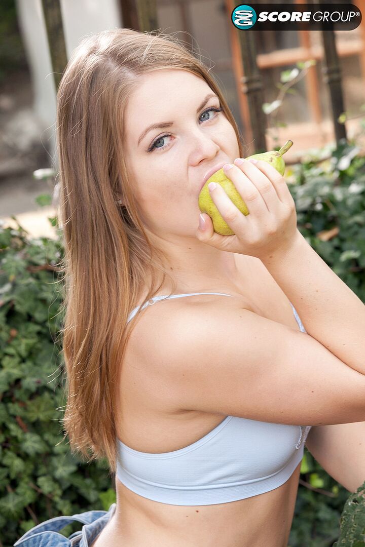 Alessandra might be the cutest girl we've ever seen, and she's dildoing her pussy outdoors just for you.