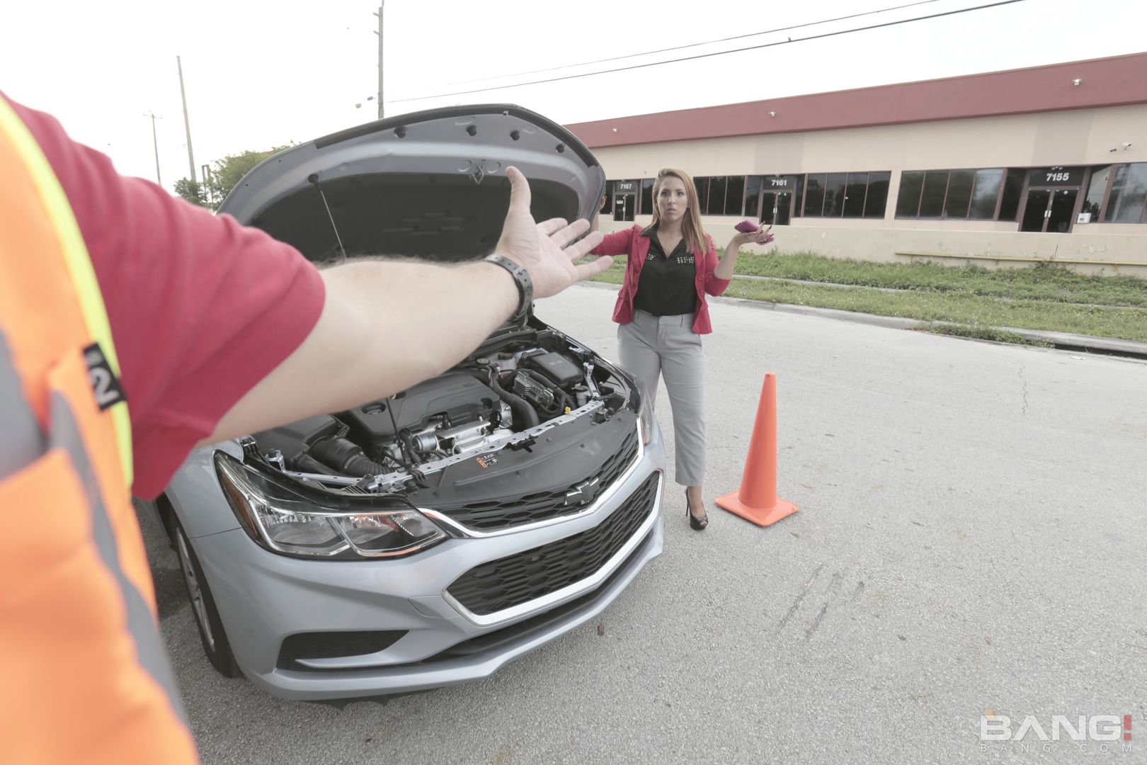 Janet Slams Her Pussy Down On A Mechanics Cock In His Garage