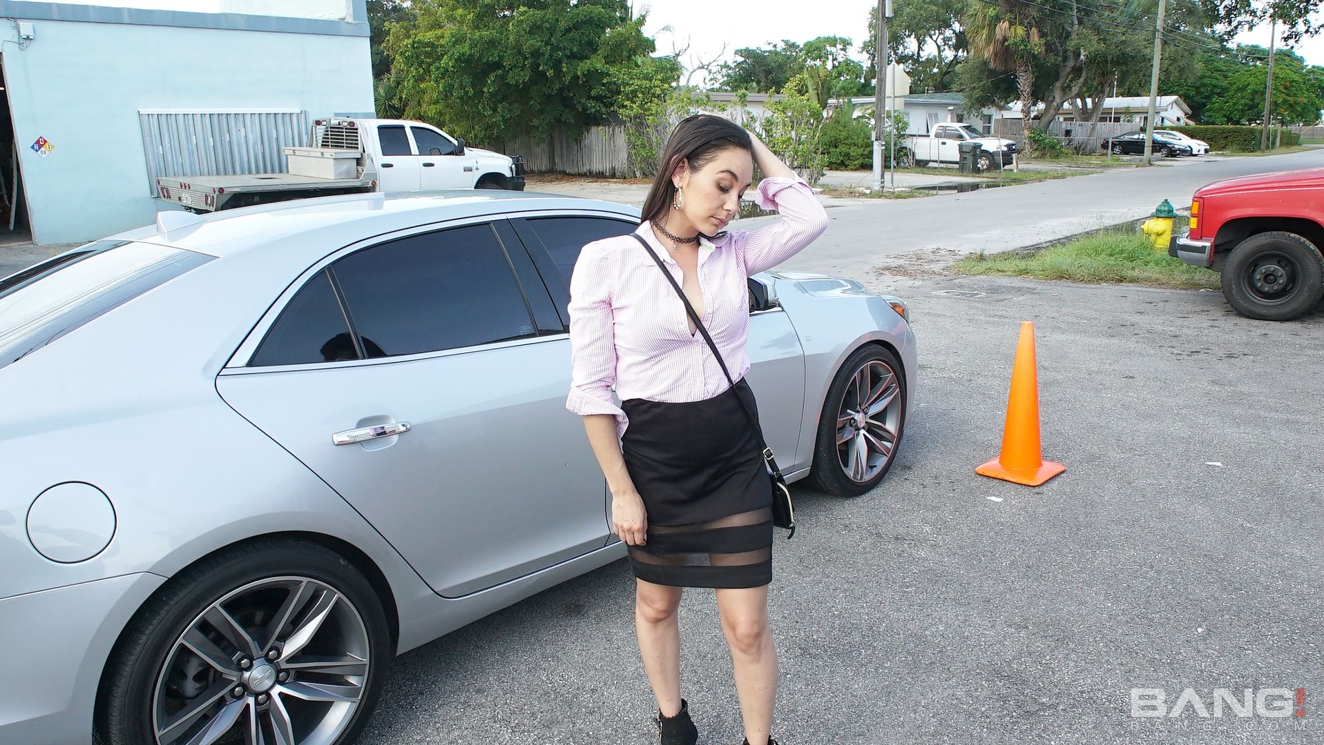 Alexandra's Mechanic Fucks The Attitude Right Out Of Her