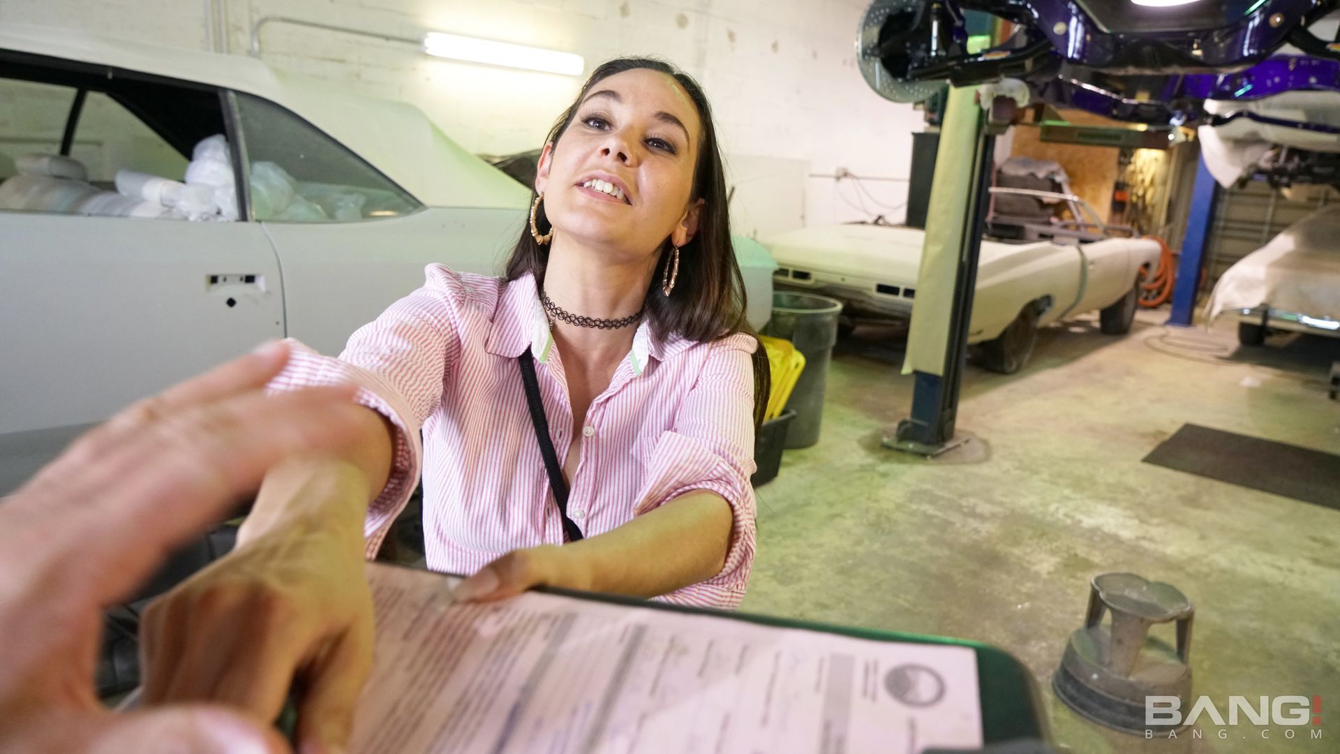 Alexandra's Mechanic Fucks The Attitude Right Out Of Her