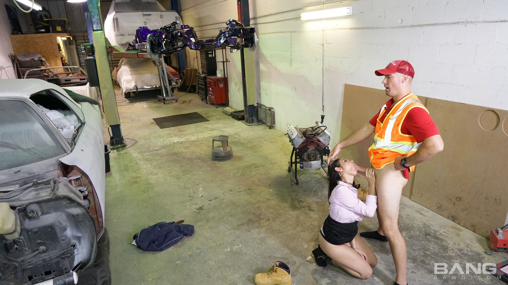 Alexandra's Mechanic Fucks The Attitude Right Out Of Her