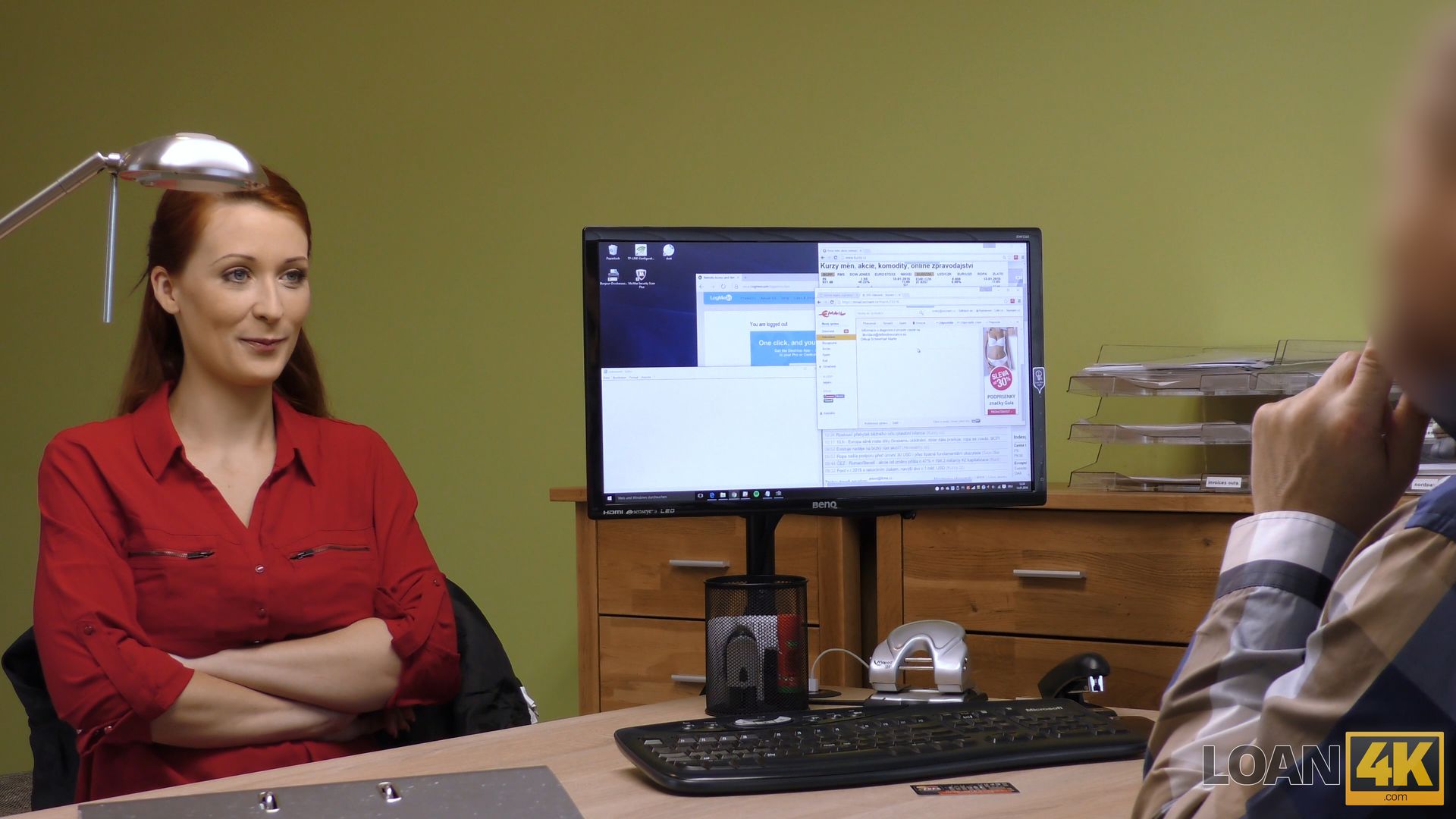 Super attractive boobs for credit manager