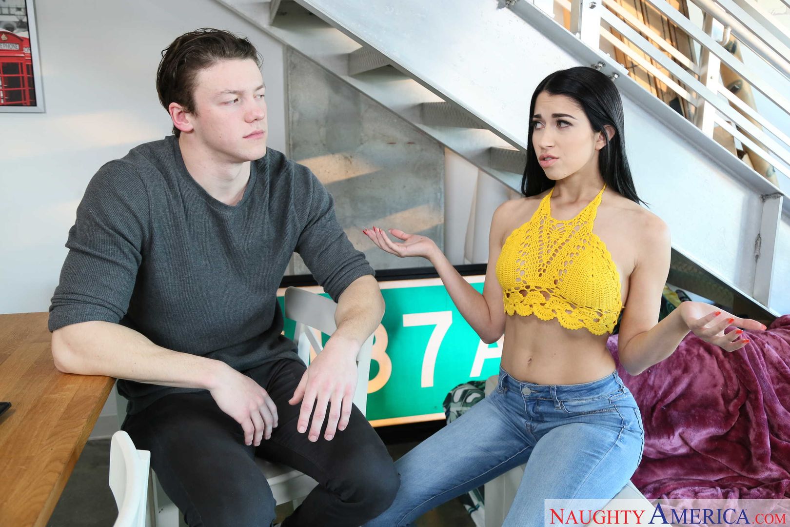 Alex Coal rides her stepbrothers big cock